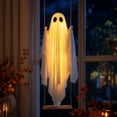 thumbnail image 4 of Aurorax Halloween Decorations Outdoor,Large Hanging Swing Ghost Halloween Decor Remote Control LED 4.6 ft Spooky Cute Ghosts Decorations for Front Porch Yard Tree White, 4 of 7