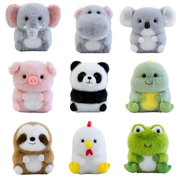 EDhome Plush Panda Stuffed Figurine, Ultra Soft Cuddly Fluffy Filled Plush Doll, Skin Friendly Durable Stitching Cute Companion Decor for Home Office Desktop Tabletop and Shelf Display, I