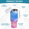 thumbnail image 4 of 30 oz Insulated Stainless Steel Tumbler Double Wall Stainless Steel Tumbler with 2-Way Drinking Tie-dye Clouds Pattern, 4 of 9
