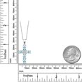 thumbnail image 6 of Gem Stone King 925 Sterling Silver Sky Blue Topaz and Lab Grown Diamond Cross Pendant Necklace for Women | 2.90 Cttw | Gemstone November Birthstone | Oval 6X4MM | With 18 inch Chain, 6 of 6
