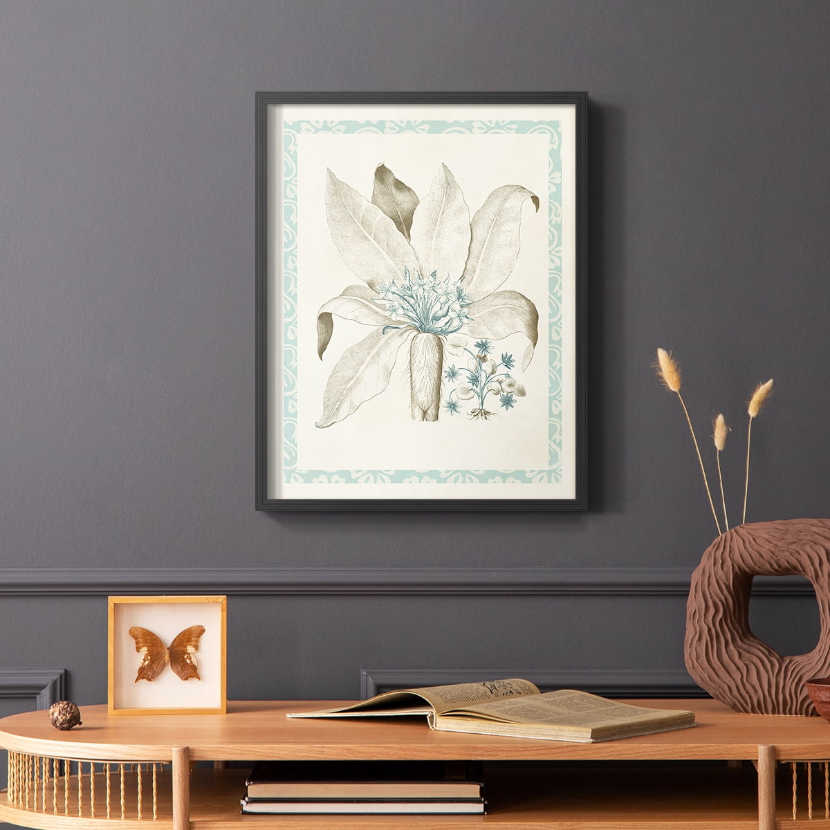 Willow Blue Besler V Framed Print - Solid Wood in Single Picture Frame Solid Wood 2 Framed Print