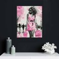 thumbnail image 5 of PIKWEEK African American Women Canvas Wall Art Fashion Women Art Pink Paris Theme Room Decor Abstract Minimalist Painting For Home Office Desk Workspace Bedroom Living Room Decor Ready To Hang, 5 of 5