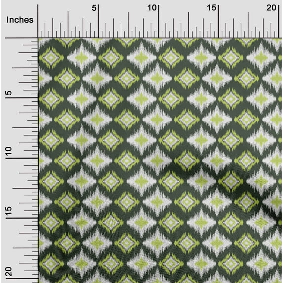 oneOone Organic Cotton Poplin Twill Fabric Geometric Ikat Decor Fabric Printed BTY 42 Inch Wide