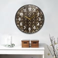 thumbnail image 2 of Yayeee Wall Clock Battery Operated 11.9" Silent Quartz Non-Ticking for Living Room Decor, Black Floral Pattern, 2 of 8