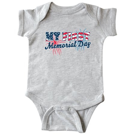 

Inktastic My First Memorial Day Grunge with Fireworks Gift Baby Boy or Baby Girl Bodysuit