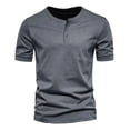 thumbnail image 1 of . Playeras Hombre Camisa Henley Manga Corta Casual Cuello V, 1 of 2