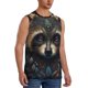 thumbnail image 2 of Balery Tribal Style Raccoon Camisetas sin mangas para hombre, absorbe la humedad y protege contra el mal olor.-Large, 2 of 7