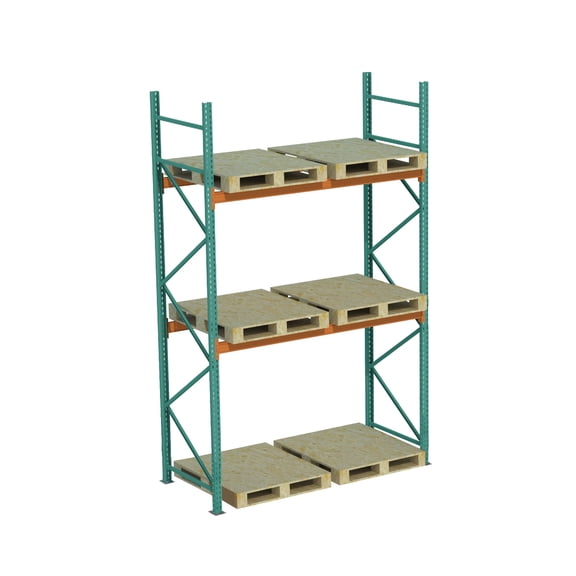 Chery Industrial Heavy-Duty Teardrop Pallet Rack Starter Unit - 192 x 42 x 96",5000 lbs Shelf Cap