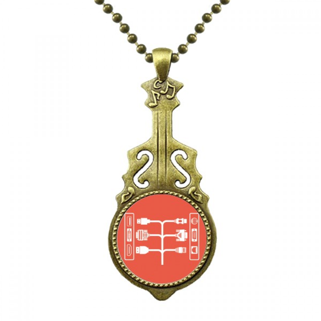 Racionalizar el tiburon feroz silueta Collar Guitarra Antigua Joyería Música Colgantes Unbranded M