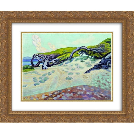 Constantine Maleas 2x Matted 24x20 Gold Ornate Framed Art Print 'Pines at Rafina '