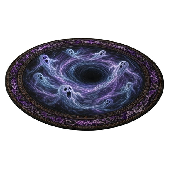 23.62 Inch Round 3D Illusion Halloween Rug Non-slip Indoor Floor Decor Mat
