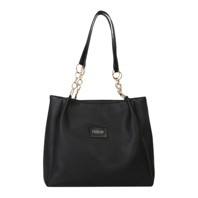 Bolso de Mano Salvador para Mujer Hobo de PU Grande Negro para Viajar y Trabajar