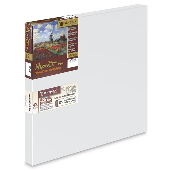 Masterpiece Monet Pro Artfix Linen Canvas - 18" x 18", Acrylic Primed
