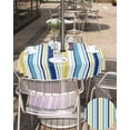 thumbnail image 4 of Outdoor Tablecloth Geometric Stripes Round Patio Tablecloths 60 Inch, Waterproof Outside Table Cloths with Umbrella Hole and Zipper, Yellow Blue Summer Table Cover for Outdoor Tables Garden, 4 of 6