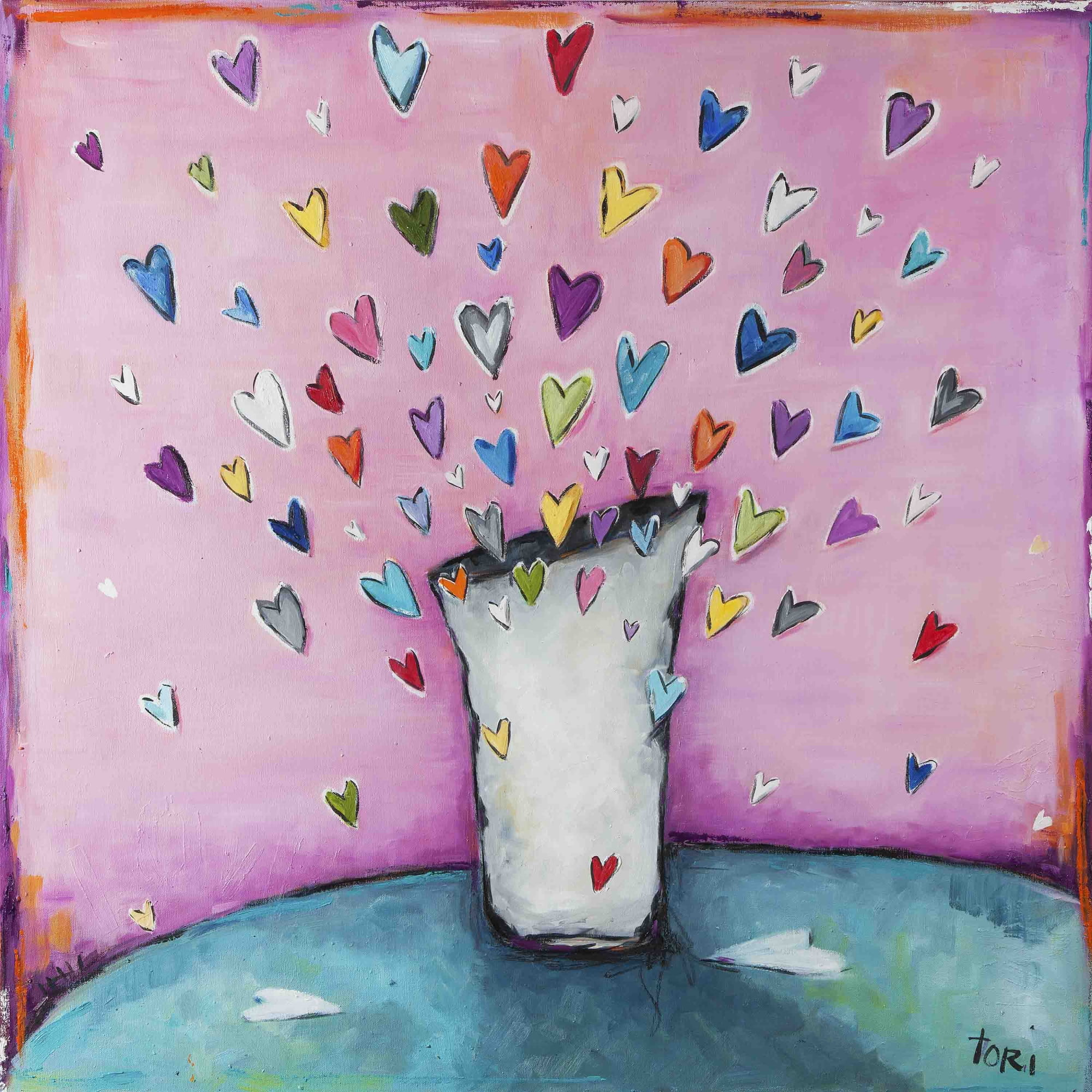 Marmont Hill "Filled to the Brim With Love" by Tori Campisi Painting Print on Canvas