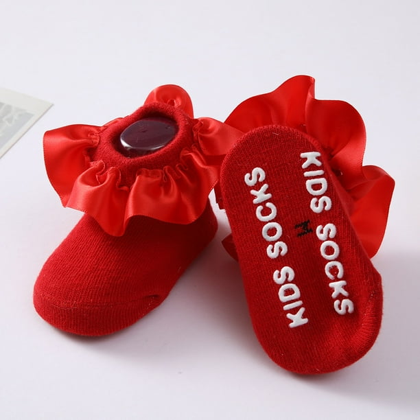 Cotton Children's Socks Lace Satin Ruffle Frilly Sock For Baby