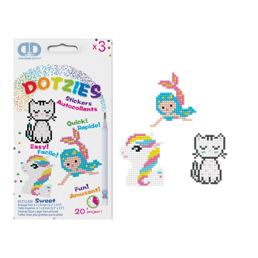 Diamond Dotz SWEET - Kitten - Mermaid - Pony Diamond Painting Kits for Kids - Diamond Art Kits a Relaxing Creative Craft Kit with Dotz Gems