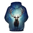 thumbnail image 2 of WHNBCW Traditional Deer Hoodie Funny Animal Graphic Sweatshirts, 2 of 7