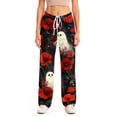 thumbnail image 5 of Zydvens Women's Halloween Pajama Pants - High Waisted Wide Leg Lounge Pants with Pockets - Elastic Drawstring Soft Sleepwear PJ Bottoms - Spooky Skeleton Ghost Pumpkin Printed Lounge Underwear S-3XL, 5 of 7