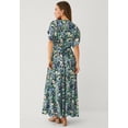 thumbnail image 2 of Ellos Plus Size Stretch Knit Fit And Flare Elbow-Length Sleeve Tie-Back Maxi Dress, 2 of 5