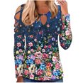 thumbnail image 2 of Puntoco Mujeres Moda Casual Imprimir Cuello Redondo Suelto Manga Larga Camiseta top Blusa Pullover Puntoco Puntoco-1594, 2 of 4