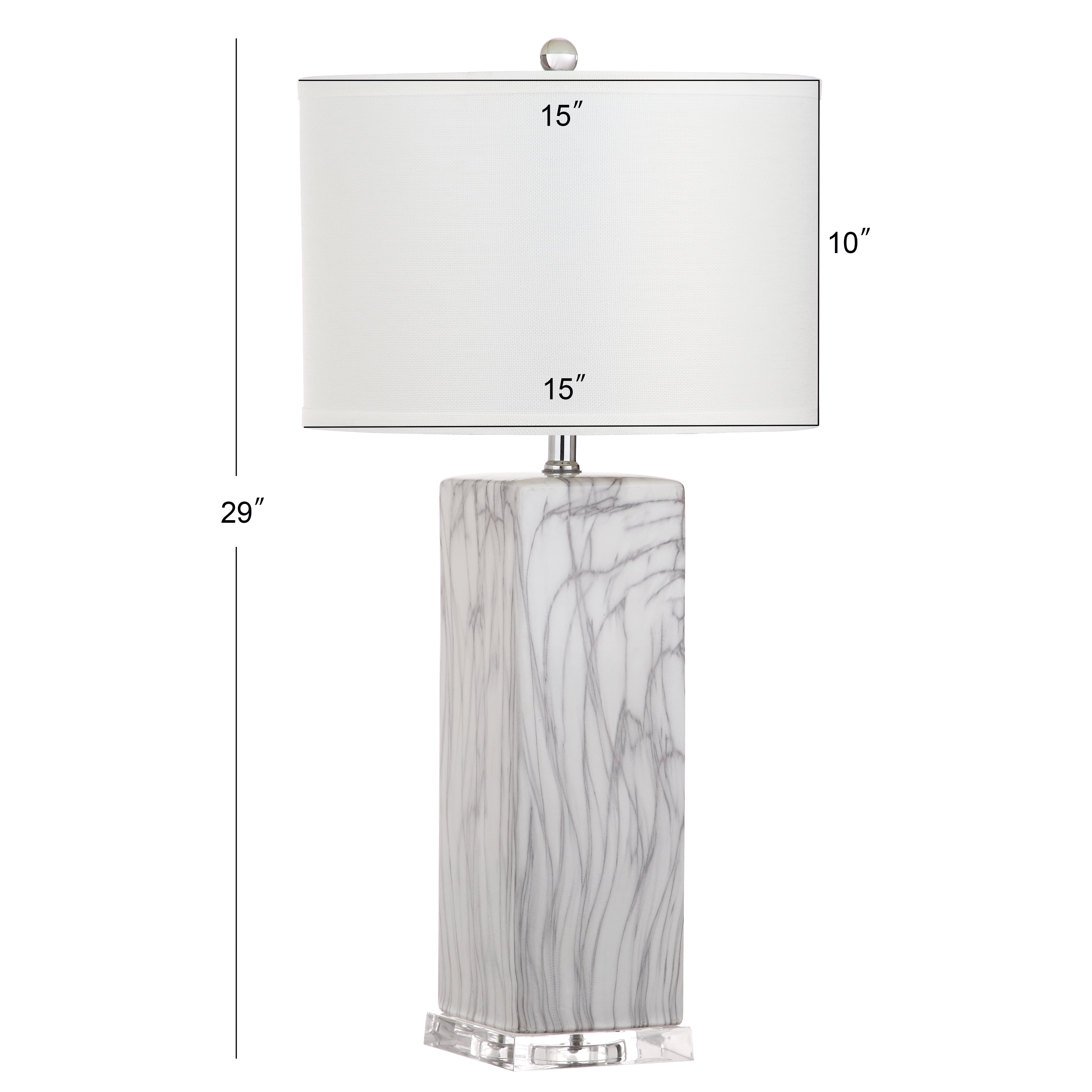 Safavieh Olympia 29 In. High Table Lamp, Black/White Marble