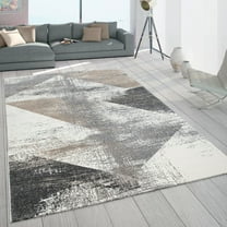 Modern Area Rug with Abstract Design in Grey Brown