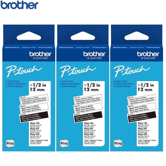 Brother Btag3M01 P-touch Btag Label Tape 3 Pack