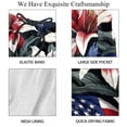 thumbnail image 4 of luoweisi Men's Beach Shorts Quick Dry Swim Trunks with Mesh Lining American Flag and Plants L, 4 of 5