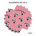 thumbnail image 3 of Placemats Set of 4 / 6, cute cow head pink print Placemats for Dining Table Indoor/Outdoors Heat Resistant Washable Placemats 18" x 12", 3 of 8