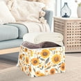 thumbnail image 3 of Yayeee Collapsible Cube Storage Bin with Lid Fabric Closet Decorative Basket with Handles, Watercolor Sunflowers and Leaves, 3 of 7