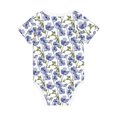 thumbnail image 2 of Daiia Blue Flax Flowers Printed Unisex-Baby Short Sleeve Onesies Bodysuits Baby Climbing Clothes Soft and Comfortable Romper with Expandable Shoulder Design-2 Years, 2 of 8
