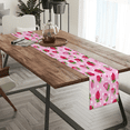thumbnail image 3 of Qzaxky Table Runner Boho Table Runner Strawberry Pink Fruit Bohemian Boho Outdoor Table Runner Decoration for Indoor Outdoor Home Dinner Party Wedding Decor 13 x 72 Inch, 3 of 9