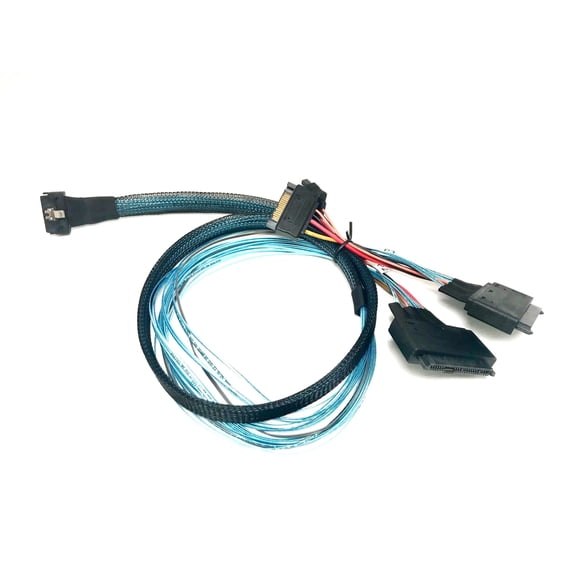 SlimSAS 8i (SFF-8654) Cable to Two U.2 Connectors - 100 CM