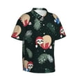 thumbnail image 2 of Daiia Baby Sloths Sleeping Hawaiian Shirt for Men Gentle Cotton Regular Short Sleeve Casual-Medium, 2 of 9