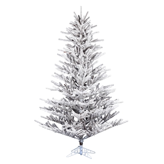 Vickerman 7.5' x 62" Flocked Stick Pine Artificial Christmas Tree, Unlit