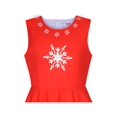 thumbnail image 4 of Girls Dress Red Snowflake Bow Tie Christmas Party Holiday Sleeveless 7 Years, 4 of 6