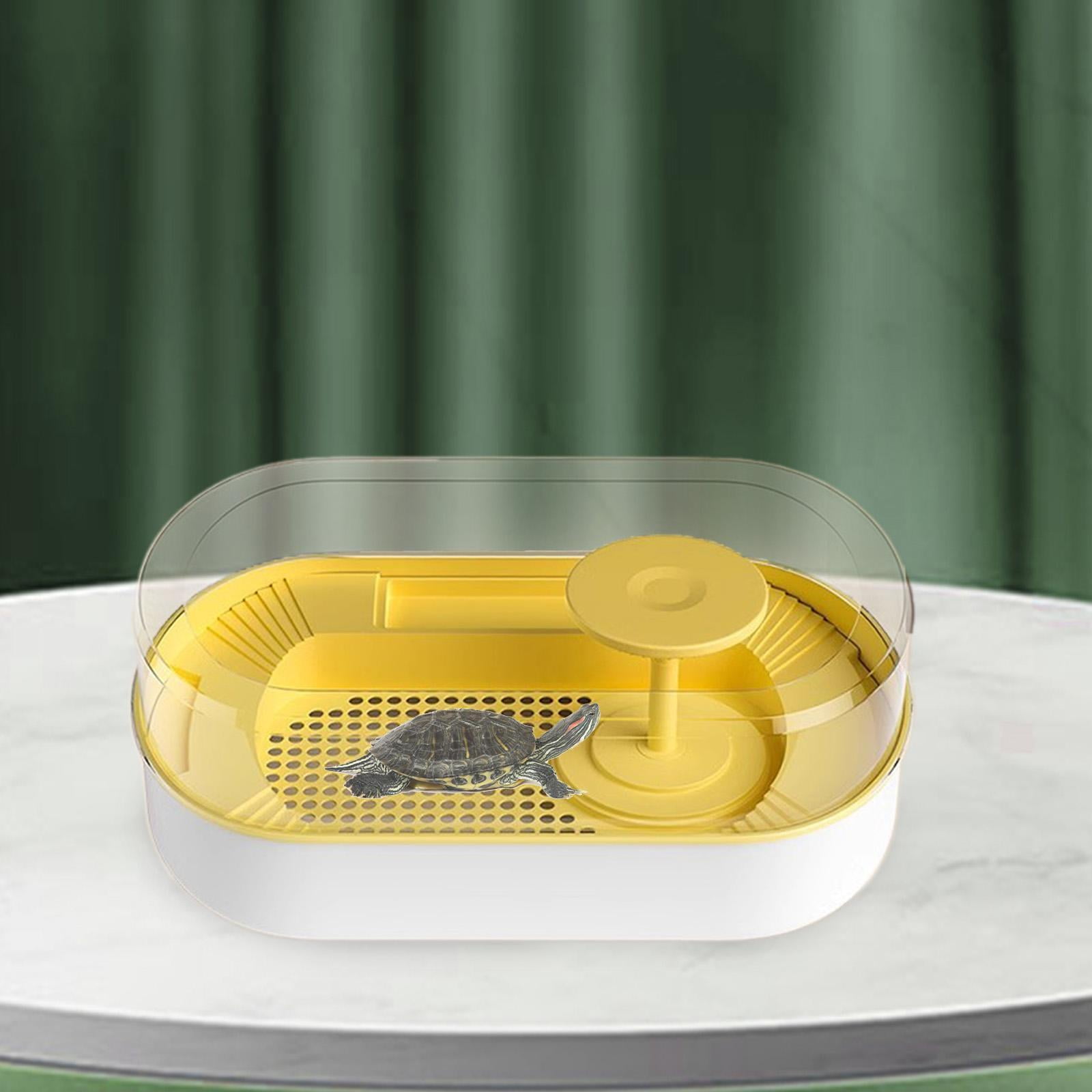 Toysmith Turtle Tank Terrapin Feeding Box Frog Terrapin Lake Pet Turtle Indoor Decor Small Tank es yellow