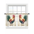 thumbnail image 6 of Farmhouse Rooster Sheer Curtains for Living Room Bedroom Vintage Country Animal Prints Sheer Curtains 45 Inch Long 2 Panels Set Light Filtering Curtain Window Treatments Drapes for Dining Room, 6 of 6