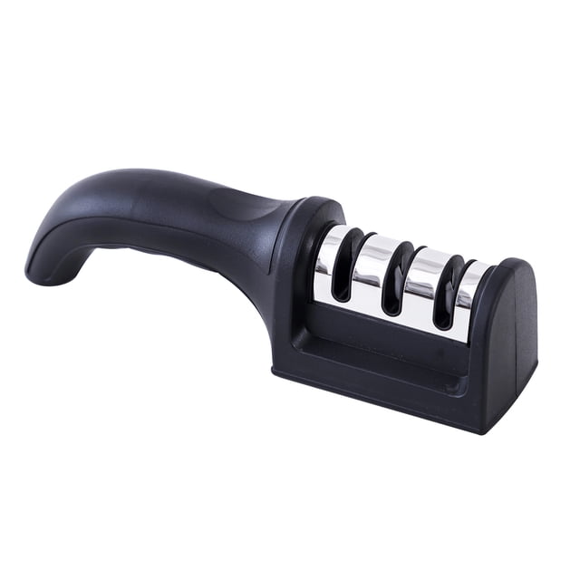 Afilador De Cuchillos De 3 Etapas, Herramienta De Afilado De Cuchillas Negro Conveniente Para Cocina