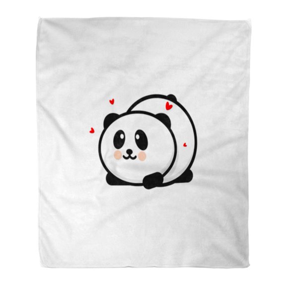 SIDONKU Flannel Throw Blanket Cute Panda in Love and Played Baby Bear New Soft for Bed Sofa and Couch 58x80 Inches