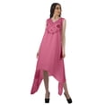 thumbnail image 2 of Moomaya Robes Soleil Unies Sans Manches Femmes Plage Fête Décontracté Vêtements d'Été, 2 of 5