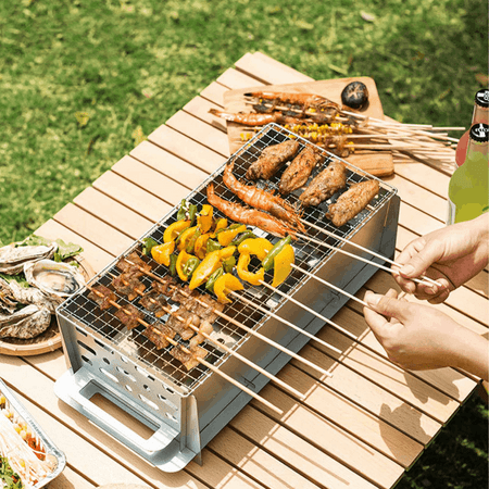 Elemore Home Charcoal Grill, Portable Folding BBQ Grill for Camping Hiking Picnics