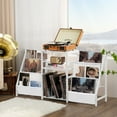 thumbnail image 7 of LELELINKY Record Player Stand - 6-Tier Vinyl Turnable Stand for up to 280 Albums, Record Storage Table for Living Room - White, 7 of 7