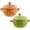 Orange & Green, variant on Servette Home Soup Bowls with Handles and Lids Ceramic Polka Dot Set of 2 Pink