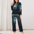 thumbnail image 2 of Hirioo Moody Ram Portrait for Women's Pajama Sets 2 Piece Pjs Women's Long-Sleeved Pajama Set Button Down Sleepwear,S-XXL-Large, 2 of 7