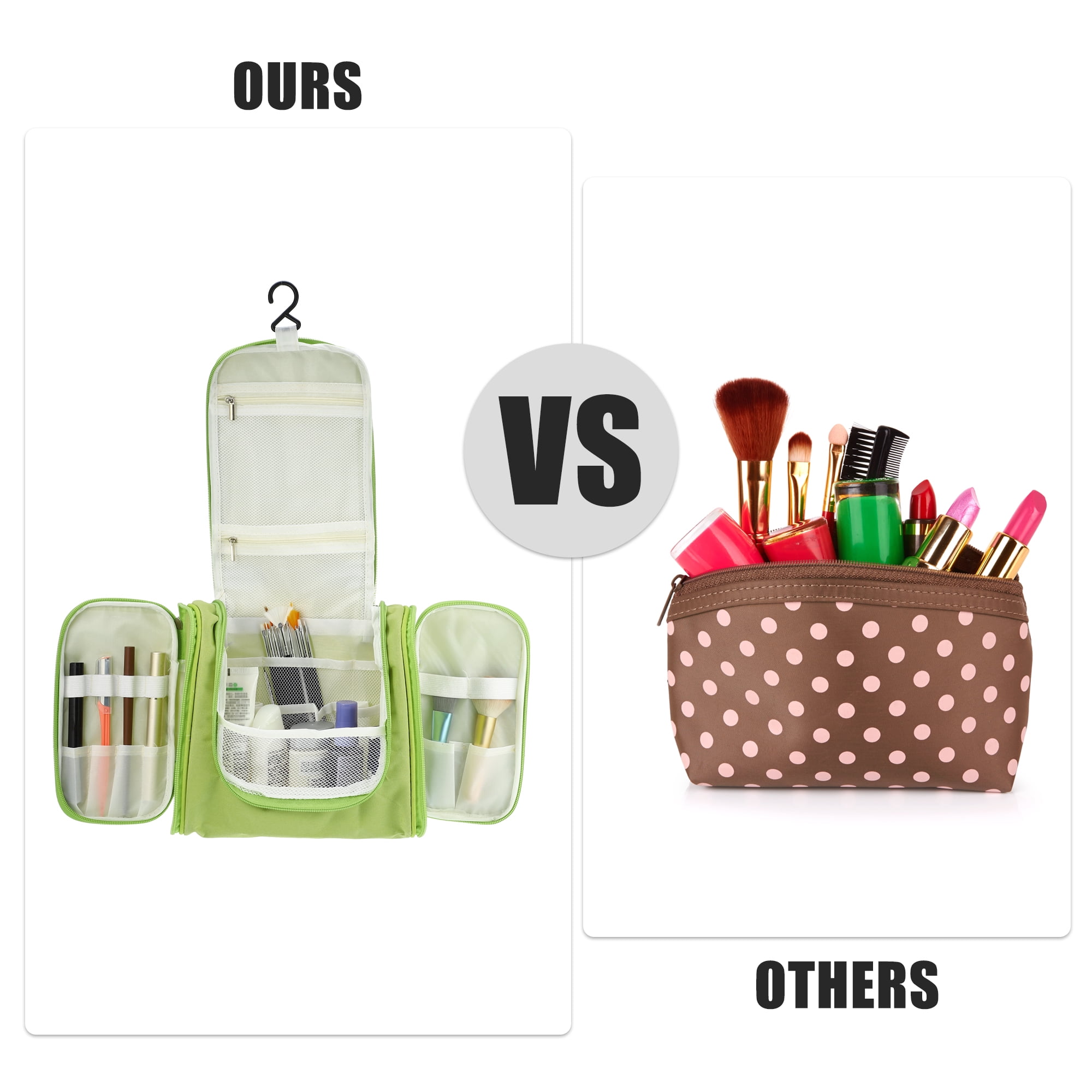 Unique Bargains Floral Makeup Bag Zipper Flower Cosmetic Pouch Green