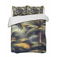 thumbnail image 2 of Tropical Plant King Size Down Alternative Comforter, Lightweight Comforter Quilt Bedding Set with Pillow Shams Summer Botanical Palm Tree Leaves Retro All Seasons Bed Comforter Duvet Insert 96"x106", 2 of 7