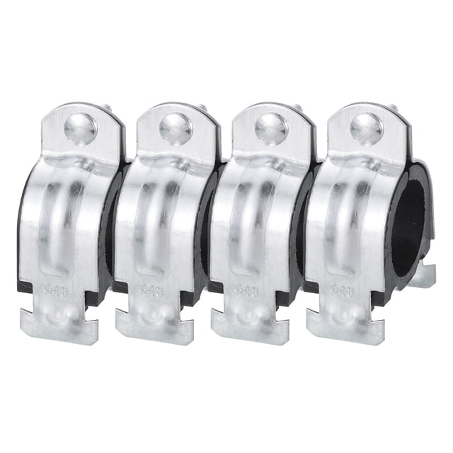 Unique Bargains 4Pack 1-21/32' Rubber Cushion Strut Clamp Rigid Steel Pipe Clamp for Tube Pipe