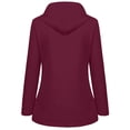 thumbnail image 2 of Pxiakgy winter coats for women Women Solid Rain Outdoor Plus Size Hooded Raincoat Windproof Jacket Coat Wine + US:8, 2 of 6